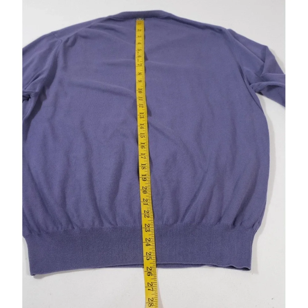 Toscano Sweater Mens M Purple Patrick‎ Assaraf V-Neck Cotton Knit Made In Italy